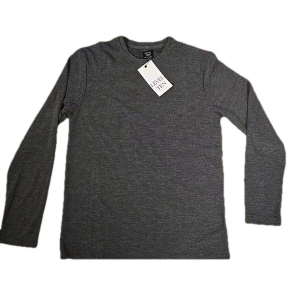Level Ten T-Shirt SMALL Mens Gray Crew Neck Long Sleeve Polyester Rayon - Picture 1 of 6